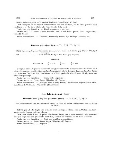 Palaeontographia Italica raccolta di monografie paleontologiche fondata da Mario Canavari nell'anno 1895