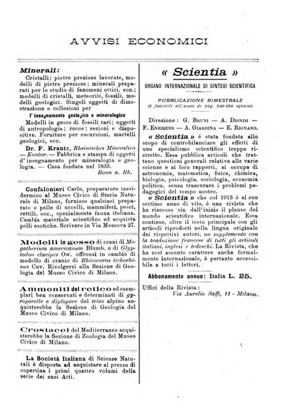 Natura rivista mensile di scienze naturali