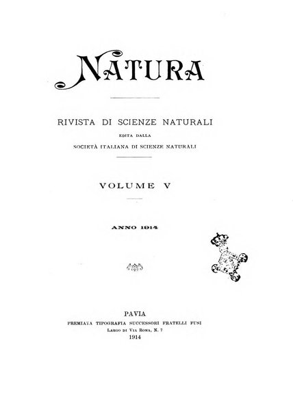 Natura rivista mensile di scienze naturali