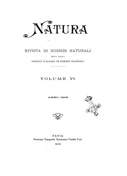 Natura rivista mensile di scienze naturali