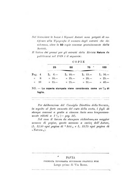 Natura rivista mensile di scienze naturali