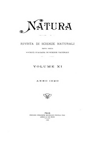 Natura rivista mensile di scienze naturali