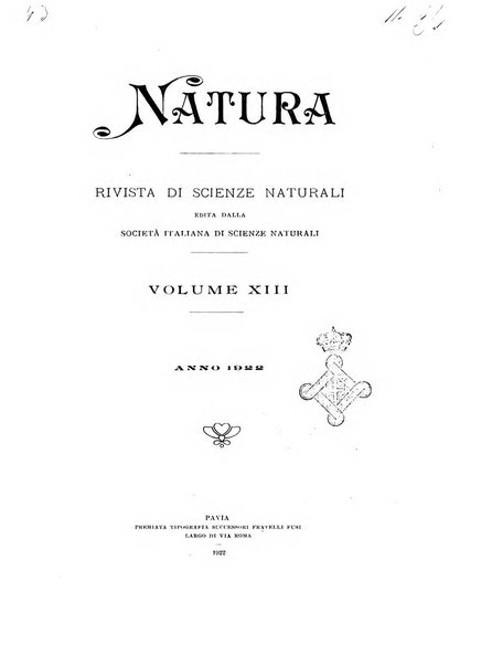 Natura rivista mensile di scienze naturali