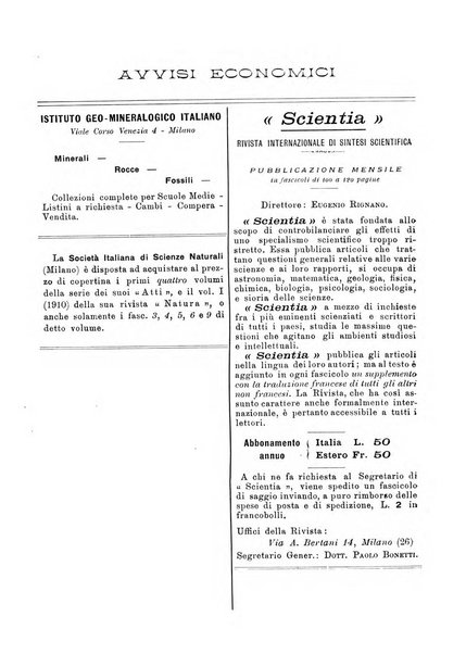 Natura rivista mensile di scienze naturali