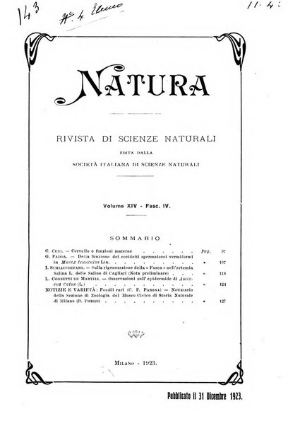 Natura rivista mensile di scienze naturali