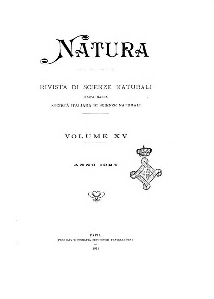 Natura rivista mensile di scienze naturali