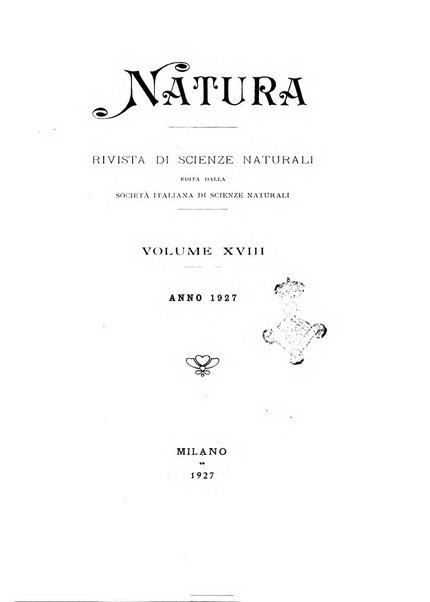 Natura rivista mensile di scienze naturali