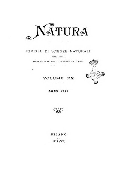 Natura rivista mensile di scienze naturali