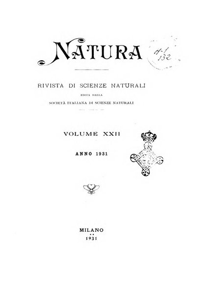 Natura rivista mensile di scienze naturali