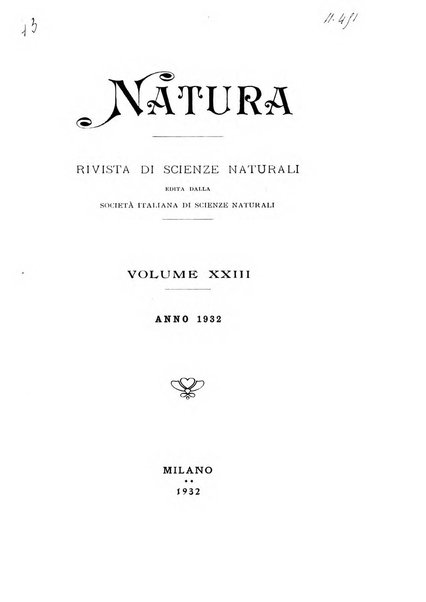 Natura rivista mensile di scienze naturali