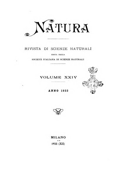 Natura rivista mensile di scienze naturali