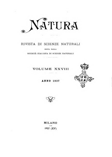 Natura rivista mensile di scienze naturali