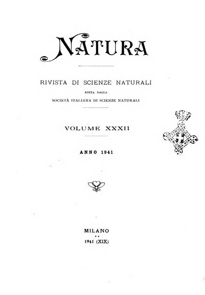 Natura rivista mensile di scienze naturali