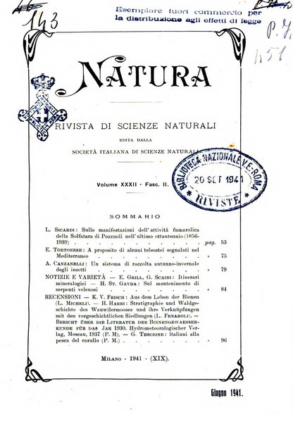 Natura rivista mensile di scienze naturali