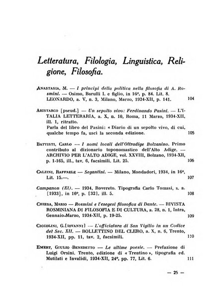 Bollettino bibliografico trimestrale della Venezia Tridentina