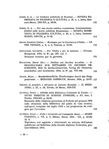 Bollettino bibliografico trimestrale della Venezia Tridentina