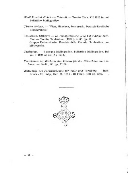 Bollettino bibliografico trimestrale della Venezia Tridentina