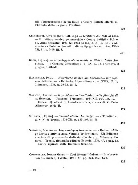 Bollettino bibliografico trimestrale della Venezia Tridentina