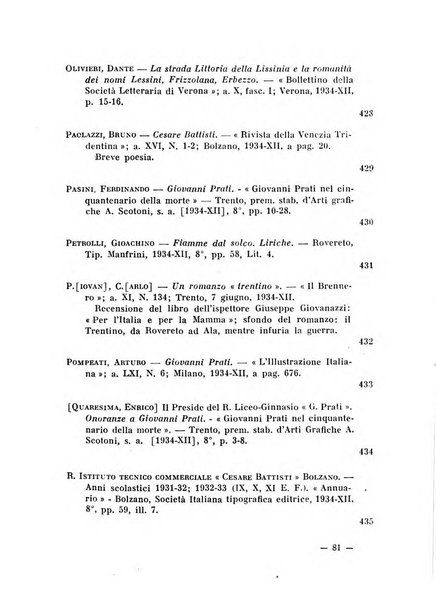 Bollettino bibliografico trimestrale della Venezia Tridentina