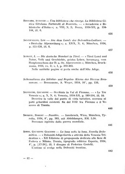 Bollettino bibliografico trimestrale della Venezia Tridentina