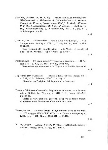 Bollettino bibliografico trimestrale della Venezia Tridentina