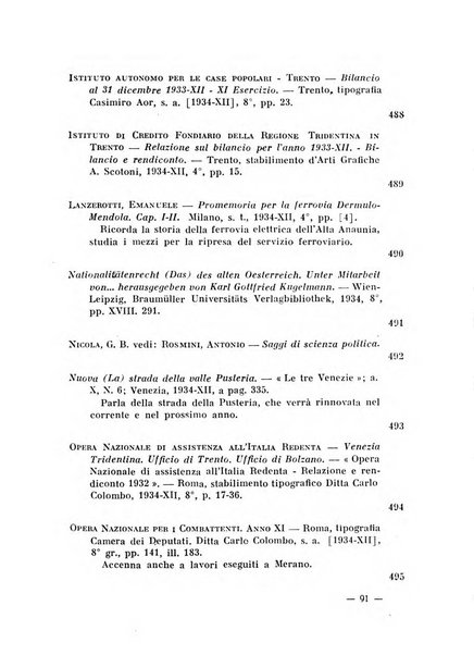 Bollettino bibliografico trimestrale della Venezia Tridentina