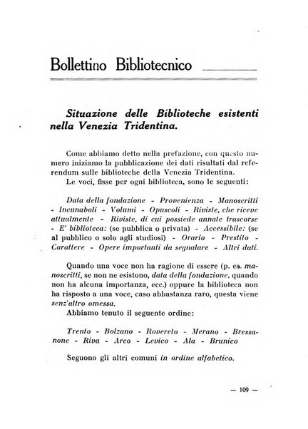 Bollettino bibliografico trimestrale della Venezia Tridentina