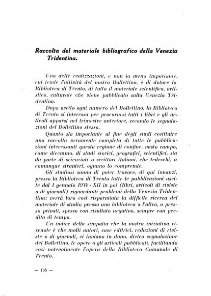 Bollettino bibliografico trimestrale della Venezia Tridentina