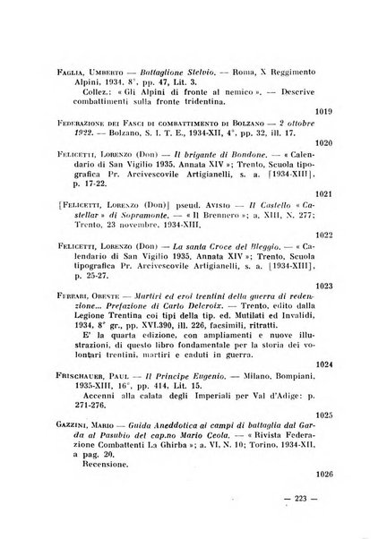 Bollettino bibliografico trimestrale della Venezia Tridentina