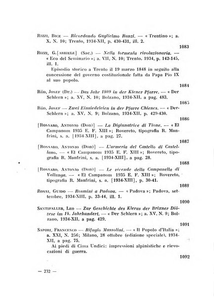 Bollettino bibliografico trimestrale della Venezia Tridentina