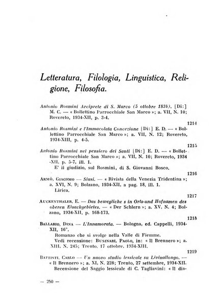 Bollettino bibliografico trimestrale della Venezia Tridentina