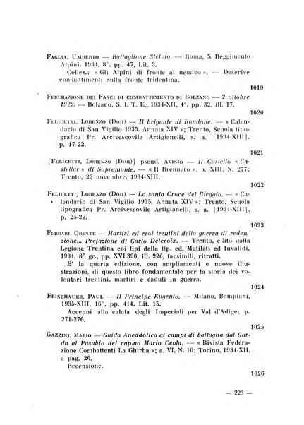 Bollettino bibliografico trimestrale della Venezia Tridentina