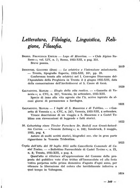 Bollettino bibliografico trimestrale della Venezia Tridentina