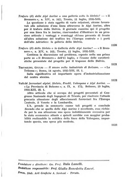 Bollettino bibliografico trimestrale della Venezia Tridentina