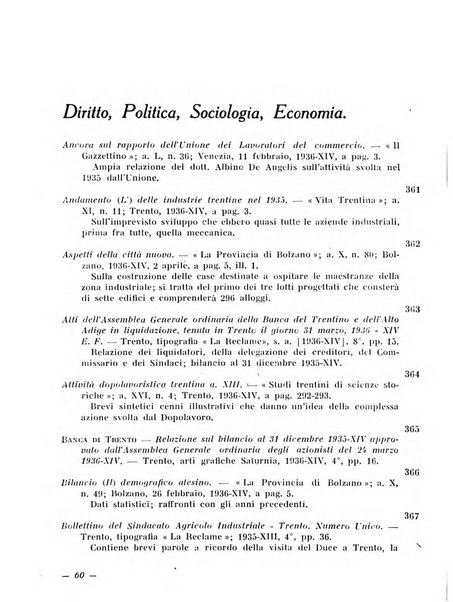 Bollettino bibliografico trimestrale della Venezia Tridentina