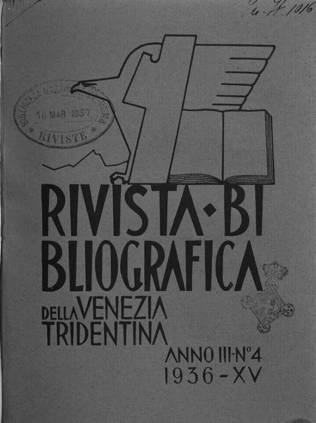 Bollettino bibliografico trimestrale della Venezia Tridentina