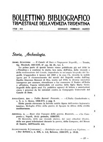 Bollettino bibliografico trimestrale della Venezia Tridentina