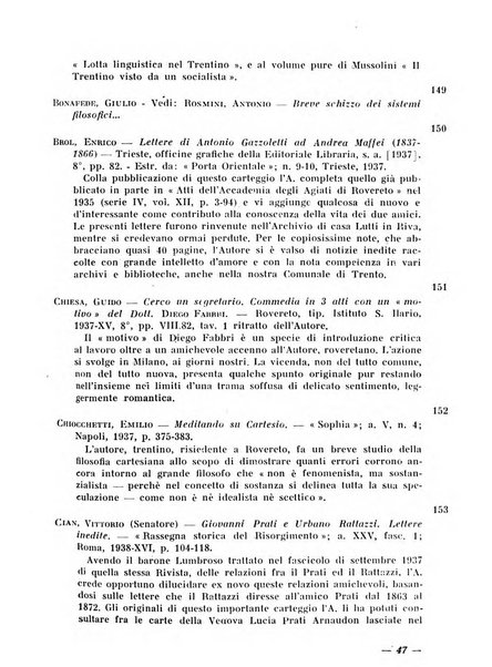 Bollettino bibliografico trimestrale della Venezia Tridentina