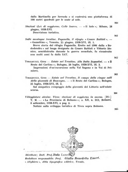 Bollettino bibliografico trimestrale della Venezia Tridentina