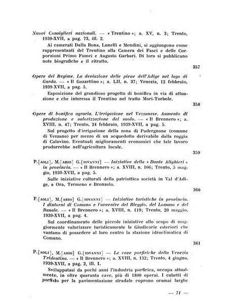 Bollettino bibliografico trimestrale della Venezia Tridentina