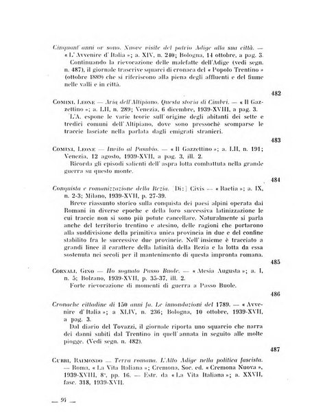 Bollettino bibliografico trimestrale della Venezia Tridentina