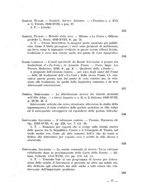 Bollettino bibliografico trimestrale della Venezia Tridentina