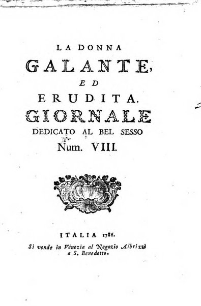 La donna galante ed erudita giornale dedicato al bel sesso