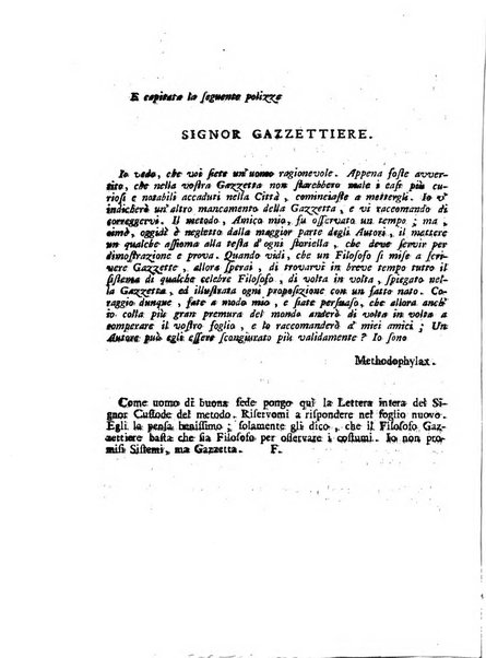 Gazzetta veneta che contiene tutto quello, ch'è da vendere, da comperare, da darsi a fitto, le cose ricercate, le perdute, le trovate, in Venezia, o fuori di Venezia, il prezzo delle merci, il valore de' cambj, ed altre notizie, parte dilettevoli, e parte utili al Pubblico