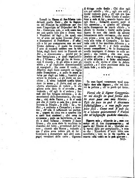 Gazzetta veneta che contiene tutto quello, ch'è da vendere, da comperare, da darsi a fitto, le cose ricercate, le perdute, le trovate, in Venezia, o fuori di Venezia, il prezzo delle merci, il valore de' cambj, ed altre notizie, parte dilettevoli, e parte utili al Pubblico