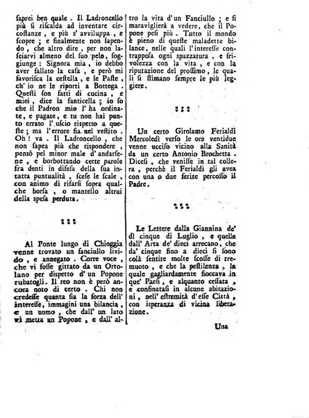 Gazzetta veneta che contiene tutto quello, ch'è da vendere, da comperare, da darsi a fitto, le cose ricercate, le perdute, le trovate, in Venezia, o fuori di Venezia, il prezzo delle merci, il valore de' cambj, ed altre notizie, parte dilettevoli, e parte utili al Pubblico