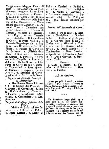 Gazzetta veneta che contiene tutto quello, ch'è da vendere, da comperare, da darsi a fitto, le cose ricercate, le perdute, le trovate, in Venezia, o fuori di Venezia, il prezzo delle merci, il valore de' cambj, ed altre notizie, parte dilettevoli, e parte utili al Pubblico