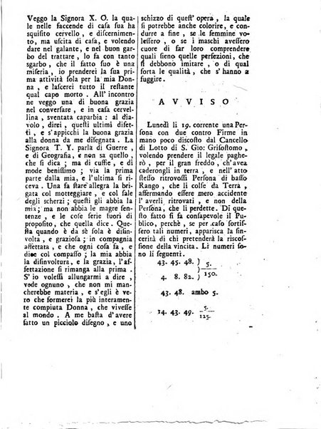 Gazzetta veneta che contiene tutto quello, ch'è da vendere, da comperare, da darsi a fitto, le cose ricercate, le perdute, le trovate, in Venezia, o fuori di Venezia, il prezzo delle merci, il valore de' cambj, ed altre notizie, parte dilettevoli, e parte utili al Pubblico