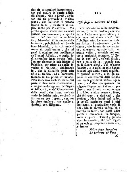 Gazzetta veneta che contiene tutto quello, ch'è da vendere, da comperare, da darsi a fitto, le cose ricercate, le perdute, le trovate, in Venezia, o fuori di Venezia, il prezzo delle merci, il valore de' cambj, ed altre notizie, parte dilettevoli, e parte utili al Pubblico