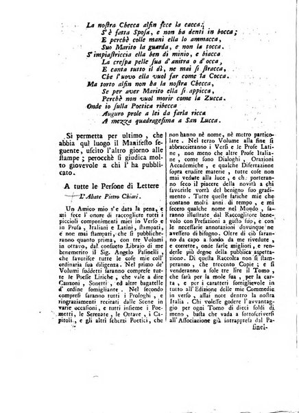 Gazzetta veneta che contiene tutto quello, ch'è da vendere, da comperare, da darsi a fitto, le cose ricercate, le perdute, le trovate, in Venezia, o fuori di Venezia, il prezzo delle merci, il valore de' cambj, ed altre notizie, parte dilettevoli, e parte utili al Pubblico